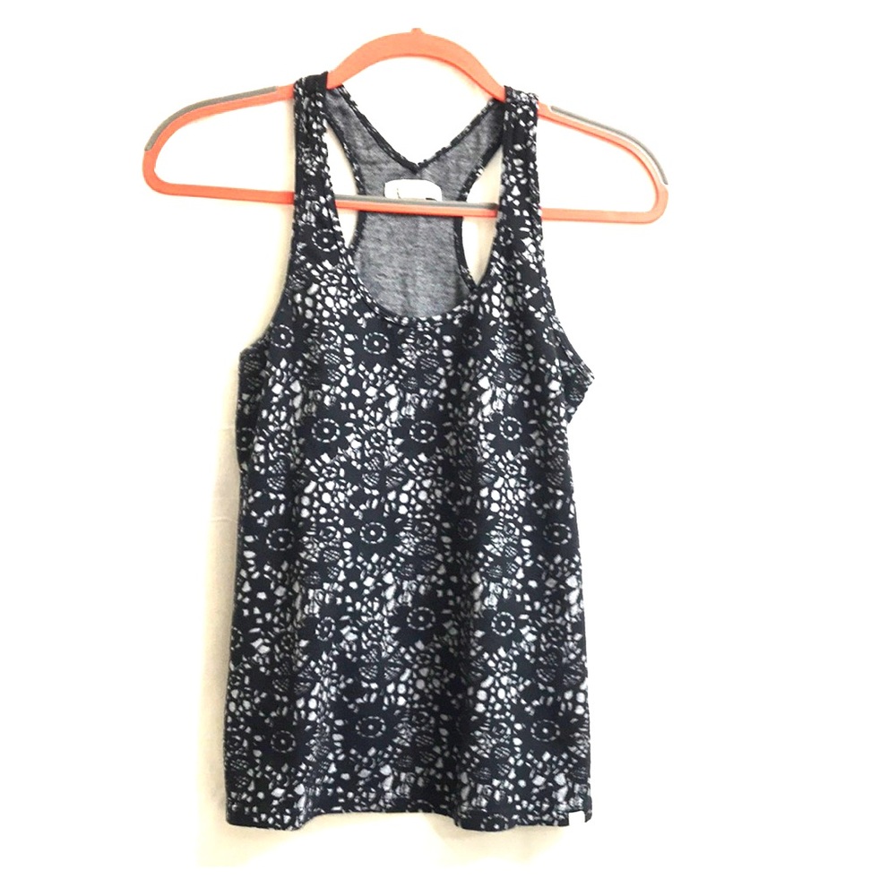 Gray and black athletic top